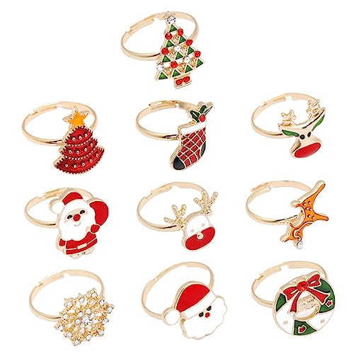 WEKAMOS 10Stücke Teiliges Weihnachtsringe für Süße Finger Ringe mit Weihnachtsmotiven für Festliche Dekoration und Rollenspiele Perfektes zu Weihnachten WEKAMOS 10Stücke Teiliges Weihnachtsringe für Süße Finger Ringe mit Weihnachtsmotiven für Festliche Dekoration und Rollenspiele Perfektes zu Weihnachten von WEKAMOS