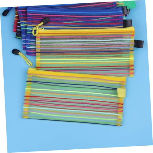 WEKAMOS 12 Stück Teiliges PVC mesh Zip Beutel Leichte Vielseitige Stifttasche für Bürobedarf Kosmetik und Reisen Transparent Kompakt und Tragbar für Alltag und Schule von WEKAMOS