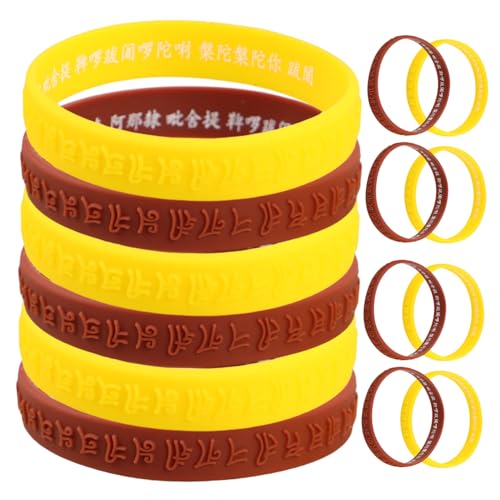 WEKAMOS 16 Stück Sanskrit Silikonarmband Sportarmbänder Silikonarmbänder Armband aus Silikon Rotes Armband Rote Handgelenksbänder Silikon wasserdichtes Kieselgel von WEKAMOS
