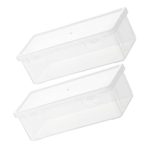 WEKAMOS 2 Stück Federmäppchen Multifunktionale Aufbewahrungsboxen für Schüler Transparente Schreibwarenbox für Stifte Bleistifte und Kleinteile von WEKAMOS