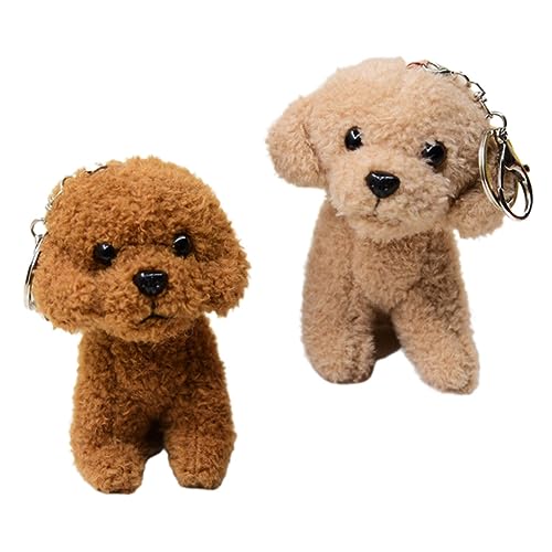 WEKAMOS 2 Stück Niedliche Plüsch Hund Schlüsselanhänger Cartoon Hund Anhänger für Taschen Leichte und Tragbare Deko Perfektes für Hundeliebhaber von WEKAMOS