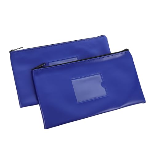 WEKAMOS 2 Stück PU Leder mit Reißverschluss und Klarsichtfenster für Schecks und Bargeld Praktische Aufbewahrungstasche mit Kartenhalter für Täglichen Gebrauch von WEKAMOS