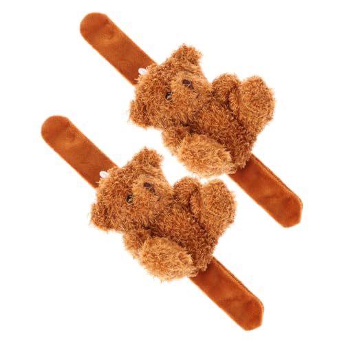 WEKAMOS 2 Stück Plüsch Tier Schlagarmbänder Kuschelige Handgelenk Bänder mit Tiermotiven für Kindergeburtstag Halloween und Partys Sicheres Langlebiges Design von WEKAMOS