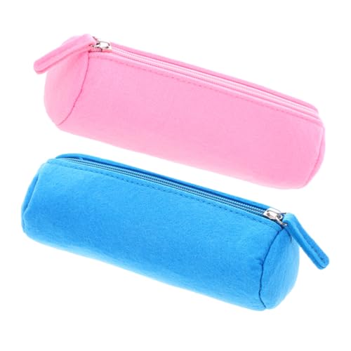 WEKAMOS 2 Stück Praktisches Filz Mäppchen mit Reißverschluss Große Kapazität Reißfest Leicht Rutschfester Boden für Stifte Bleistifte Notizen Buntes Federtaschen für Schule Büro von WEKAMOS