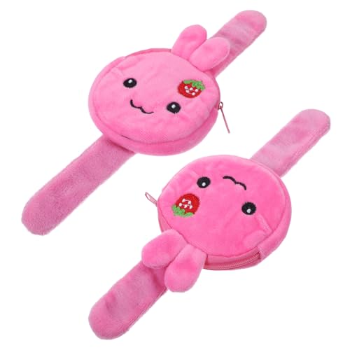 WEKAMOS 2 Stück Slap Armband mit Münzfach Cartoon Kaninchen Design Weiches Bequemes Schnapparmband und Partygeschenk für Kindergeburtstag und Alltag von WEKAMOS