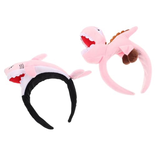WEKAMOS 2 Stück Teiliges Plüsch Tier-haarbänder Lustige Dinosaurier Kostüm-accessoires Weiche Leichte Haarreifen für Erwachsene für Strand Pool und Meeresthemen-partys von WEKAMOS