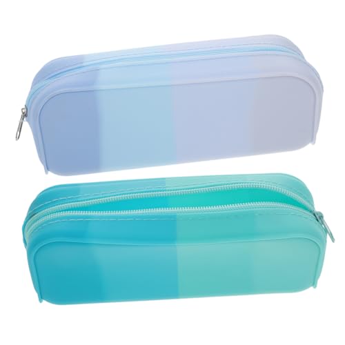 WEKAMOS 2stücke Silikon Federmäppchen Dünn Bunt Stiftemäppchen Bleistift-Organizer Leicht Tragbar Für Stifte Lineale Notizen Radiergummis Make-up-Pinsel von WEKAMOS