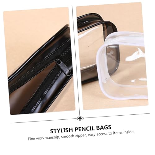 WEKAMOS 2 Stück Transparente PVC Mäppchen mit Reißverschluss Große Kapazität Leichte Stifttasche Wasserfeste Kosmetiktasche für Reise und Alltag Klassisches Design Praktische Aufbewahrung von WEKAMOS