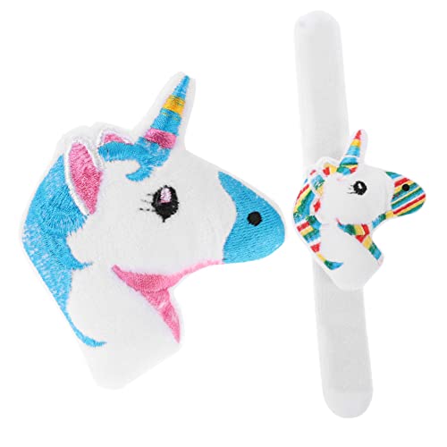 WEKAMOS 2 Stück Unicorn Plüsch Slap Armbänder Party Wristbands Leicht Bequem Cartoon Muster von WEKAMOS