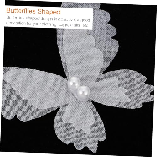 WEKAMOS 20 Stück Doppellagige Organza Schmetterlinge Aufnäher mit Strasssteinen für DIY Kleidung Dekoration Hochzeit Brautkleid Zubehör von WEKAMOS