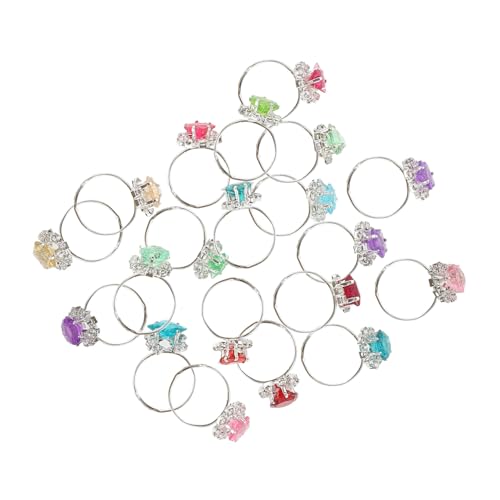 WEKAMOS 20 Stück Teiliges Bunter Simulationsringe für Mädchen Modischer Kinderschmuck Hautfreundlich Verschiedene Designs als Geschenk für Teenager Zufällige Farbe von WEKAMOS
