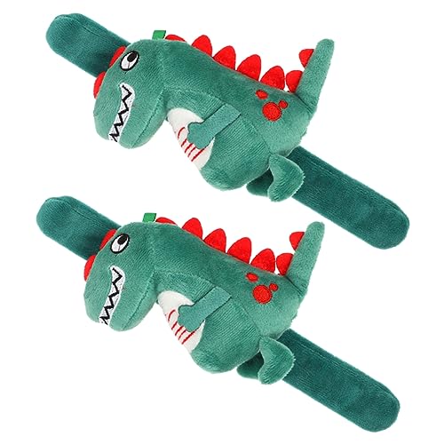 WEKAMOS Plüsch Dinosaurier Slap Armbänder 2 Stück für Kinder Niedliche Schlagarmbänder Stofftier Design Partygeschenke und Spielzeug von WEKAMOS