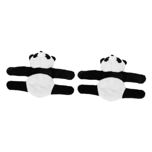 WEKAMOS 2Stücke Plüsch Panda Slap Armband Gefülltes Slap Armband mit Tiermotiv für Partygeschenk für Geburtstage Halloween und Mehr Bequem und Langlebig Süßes Design von WEKAMOS