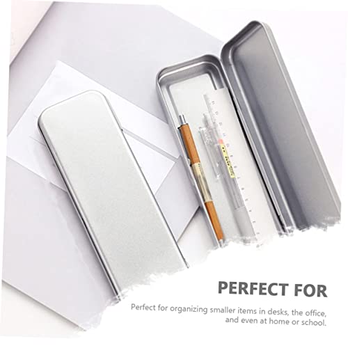 WEKAMOS 3 Stück Metall Stiftebox mit Klappdeckel Kompakte Tinplate Pencil Organizer Praktische Federmäppchen für Schüler und Lehrer Leicht Platzsparend für Stifte und Schreibwaren von WEKAMOS