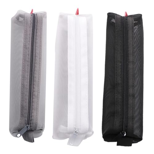 WEKAMOS 3 Stück Teiliges Federmäppchen Transparenter Stifttasche mit Reißverschluss Großer Kapazität Leichter Pencil Organizer Praktische Schreibwaren Aufbewahrungstasche Zufällige Farbe von WEKAMOS