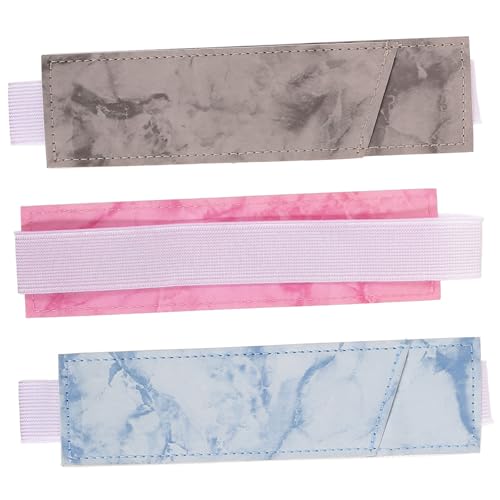 WEKAMOS 3 Stück Teiliges PU Leder Stifteset mit Elastischem Band Eleganter Pen Holder für Notizbücher Vielseitig Einsetzbare Federtasche in Marmor und Blau rutschfeste Stifthülle für von WEKAMOS