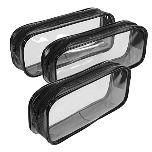 WEKAMOS Transparente Federmäppchen 3 Stück Großes Fassungsvermögen Kratzfestes Material Praktische Stift Organizer Tasche für Schule und Büro von WEKAMOS