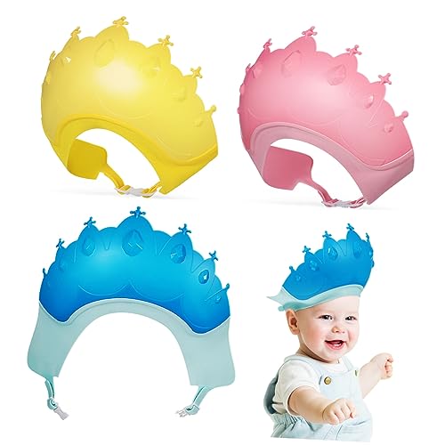 WEKAMOS 3 Stück Verstellbare Wasserdichte Duschhaube für Ohrenschutz Flexibles Haarwaschvisier für Junge Mädchen und Kleinkinder Hautfreundliches Material Schutz Beim Haarewaschen und von WEKAMOS
