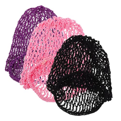 WEKAMOS 3stücke Netzmütze Für Damen Häkelmütze Als Haarabdeckung Duttnetz Aus Luftigem Material Zum Schlafen Für Sportaktivitäten Handgefertigte Netz-haarwickel Für Frauen von WEKAMOS