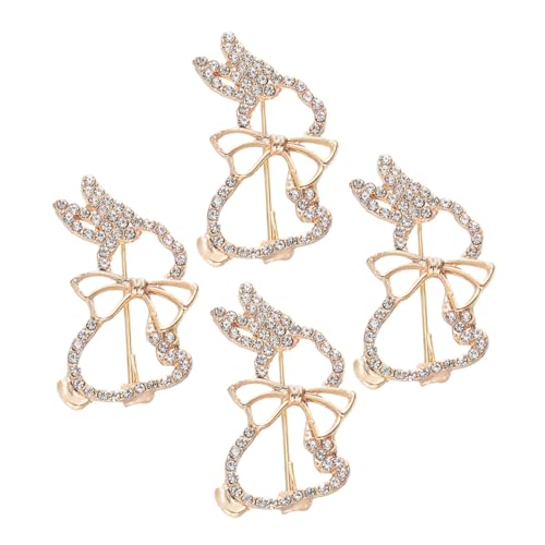 WEKAMOS 4 Stück Kaninchen Brosche für Damen Teiliges Metalllegierung Stilvolle Anstecknadel für Blazer Jacken Einzigartiges Tierdesign für Moderne Kleidung Accessoires von WEKAMOS