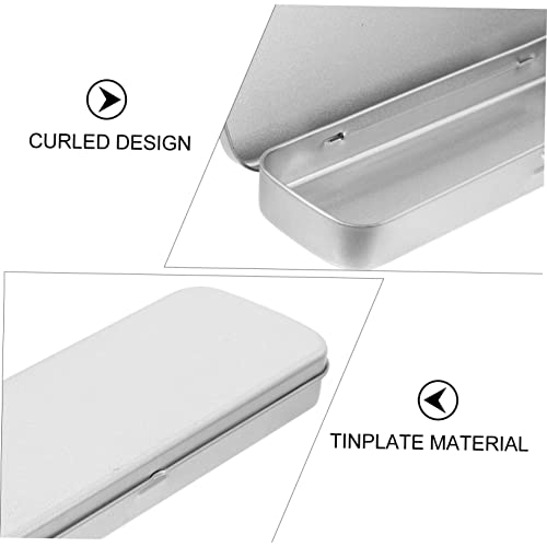 WEKAMOS 4 Stück Stiftebox aus Teiliges Silberfarbene Robuste Federmäppchen mit Kompakter Praktische Aufbewahrung für Stifte und Schreibwaren Tragbar für Schule und Büro von WEKAMOS