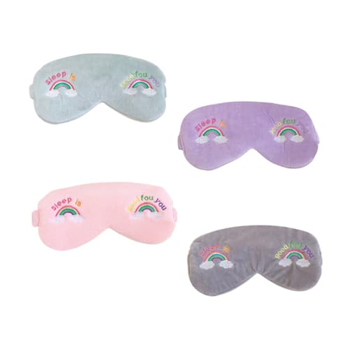 WEKAMOS 4 Stück Teiliges Mädchen Schlafmasken und Bunte Stirnbänder Weiche Multifunktionale zum Schlafen Entspannend Atmungsaktiv für Reisen und Tägliche Anwendung Zufällige Farbe von WEKAMOS