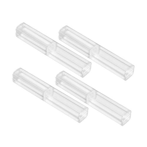 WEKAMOS 4 Stück Transparente Stifteboxen aus Stabilem Kunststoff Leichtere Tragbare Einzelstift aufbewahrung Sicherer Halter mit Abnehmbaren Enden Geeignet für Füller Kugelschreiber von WEKAMOS