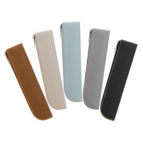 WEKAMOS 5stücke Federmäppchen Aus Pu-Leder Mit Reißverschluss Großes Stifteetui-Organizer Für Schule Und Büro Tragbare Stifttasche Für Damen von WEKAMOS