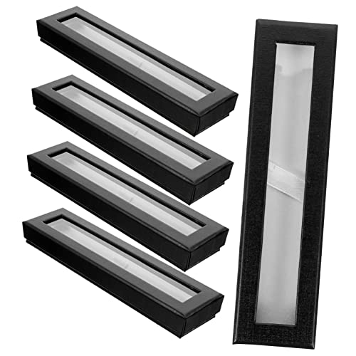 WEKAMOS 5 Stück Papier Geschenkboxen mit Transparentem Sichtfenster Stabile Stiftboxen für Kugelschreiber Füller und Schreibgeräte Leichte Aufbewahrung und Präsentation für Geschenke und von WEKAMOS