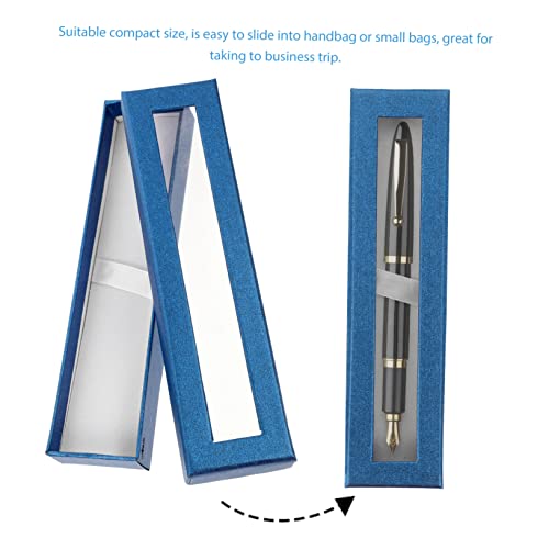 WEKAMOS 5 Stück Stifte Geschenkbox aus Papier mit Transparentem Sichtfenster Stabile Aufbewahrungsbox für Kugelschreiber Bleistifte und Malpinsel als Geschenkverpackung für Büro Schule und von WEKAMOS