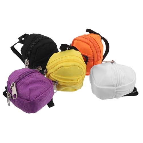 WEKAMOS 5 Stück Teiliges Mini-Rucksack Schlüsselanhänger Verschleißfestes Material Kleine Reißverschlusstasche für Münzen Karten Ohrhörer Tragbarer Charme für Mädchen Jungen Alltag von WEKAMOS