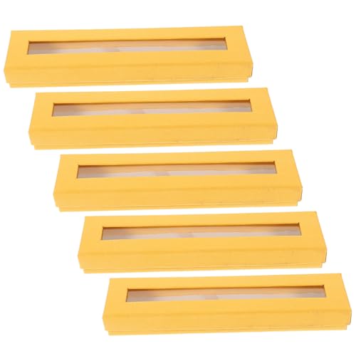 WEKAMOS 5 Stück Transparente Stiftbox Papier mit Sichtfenster Aufbewahrung für Kugelschreiber Bleistifte und Kleine Objekte für Schule und Büro von WEKAMOS