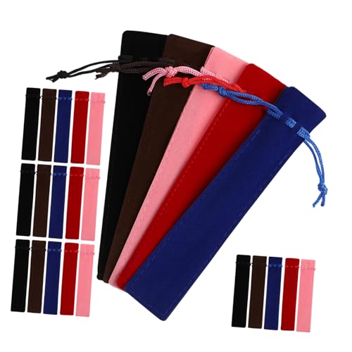 WEKAMOS 50 Stück Fleece -Stiftbeutel Studentenstifthalter Stifthaltertasche Brunnenpenstfall Aufbewahrungskoffer für Schreibwaren einzelne Federtasche Bleistift Fall Flanell von WEKAMOS