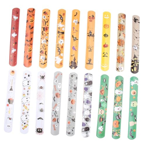 WEKAMOS 50 Stück Halloween Party Wristband Langlebige PVC Stahl Schnapparmbänder Ergonomisches Design Vielseitige Halloween Deko für Erwachsene für Trick Treating und Festlichkeiten von WEKAMOS