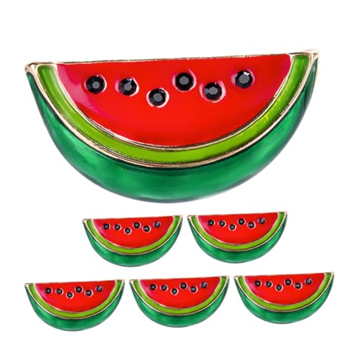 WEKAMOS 6 Stück Kreative Wassermelonen Broschen Anstecknadeln aus Leichtem Material Praktische Cartoon Brooch Clips für Damen und Herren Vielseitig Tragbar an Pullovern Kleidern Schals von WEKAMOS