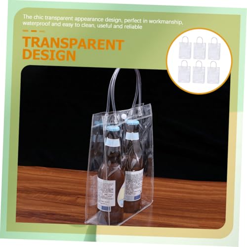WEKAMOS 6 Stück Transparente Wasserdichte PVC Geschenktaschen Wiederverwendbare Tragetaschen für Geschenkverpackung Party und Vielseitige Nutzung von WEKAMOS