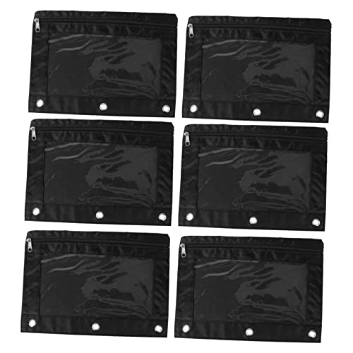 WEKAMOS 6stücke Transparente Oxford-federtaschen Mit DREI Fächern Großräumig Geeignet Für Büro Schulbedarf Schwarz von WEKAMOS