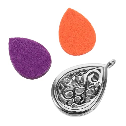 WEKAMOS Duftkette Für Damen Mit Flaschenanhänger Aus Edelstahl Aromatherapie-halskette Mit Ölanhänger Tropfenform Wiederverwendbare Pads Für Ätherische Öle von WEKAMOS