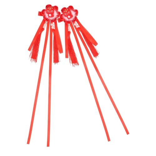 WEKAMOS Chinesische Haarklammern mit Quasten Traditioneller Haarschmuck für Chinesisches Neujahr Hochzeit und Alltagsstil Rote Haarspangen für Damen Langlebiges Design von WEKAMOS