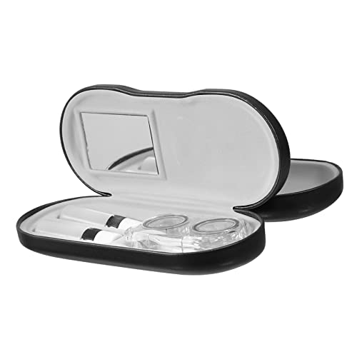 WEKAMOS Doppelseitiges Brillenetui Für Brille Und Kontaktlinsen Tragbar Mit Integriertem Spiegel Und Zubehör Für Reisen Und Aufbewahrung von WEKAMOS