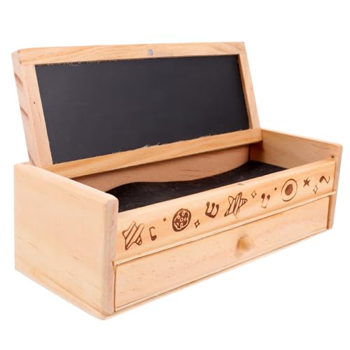 WEKAMOS Doppelstöckiges Holz federmäppchen für Schule und Büro Stabile Stiftebox mit Zwei Fächern Vielseitiger Organizer für Erwachsene für Bleistifte Stifte und Kleine Accessoires von WEKAMOS