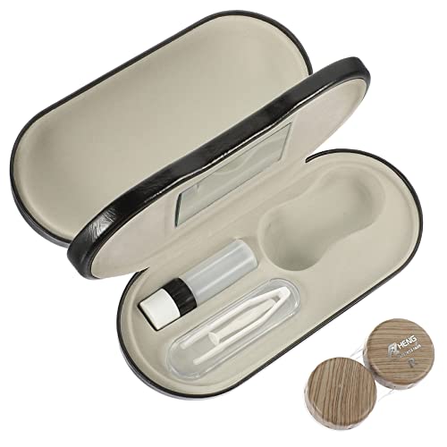 WEKAMOS Dual-Purpose Brillenetui Aus Pu-Material Doppellagige Tragbare Aufbewahrungsbox Für Brillen Und Kontaktlinsen Für Reisen Und Täglichen Gebrauch Leicht Und Praktisch von WEKAMOS