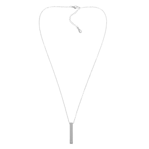 WEKAMOS Edelstahl-halskette Bar-anhänger Einfache Damen Und Herren-halskette Aus Stahl Und Zirkonia Für Langlebigkeit Funkelndes Finish Vielseitig Einsetzbar Als Kette Oder von WEKAMOS