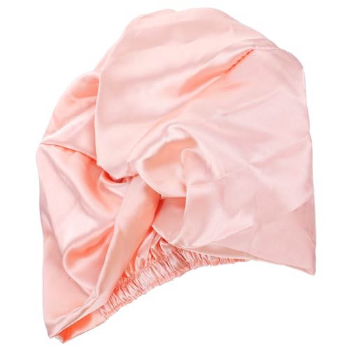 WEKAMOS Elastische Doppellagige Satin Schlafhaube für Frauen Schützende Haarhaube gegen Verknotung Wiederverwendbare Badekappe und Make Up Mütze Passend für Verschiedene Kopfumfänge und von WEKAMOS