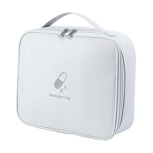 WEKAMOS Oxford Cloth Medizin Organizer Tasche Tragbare Erste-Hilfe-Tasche Für Reisen Notfall Und Medikamentenaufbewahrung Wasserfest Und Strapazierfähig Für Familie Und Büro von WEKAMOS