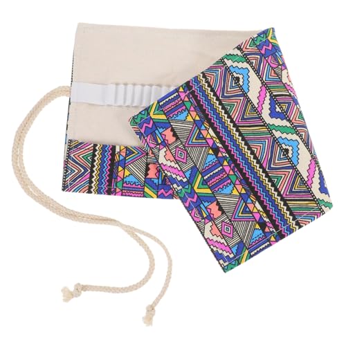 WEKAMOS Große Kapazität Rollmäppchen aus Segeltuch Langlebiger Stifte Organizer mit Robustem Flexibel und Tragbar für Schule Büro und Künstler Fächer Ethno Stil von WEKAMOS