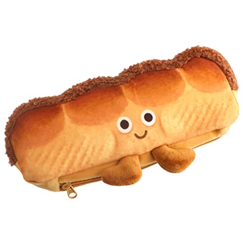 WEKAMOS Pencil Case Für Mädchen Cartoon Brot Federmäppchen Große Kapazität Multifunktionale Stiftemappe Für Schüler Süßer Und Weicher Plüsch Für Schule Und Kreative Aktivitäten von WEKAMOS