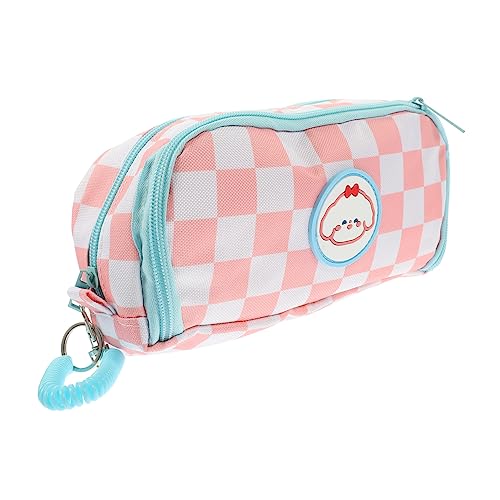 WEKAMOS Großer Stiftbeutel im Schachbrettdesign Multifunktionale Federtasche mit Hohem Fassungsvermögen für Stifte Münzen und Bürobedarf Praktischer Organizer für Studenten und Lehrer von WEKAMOS