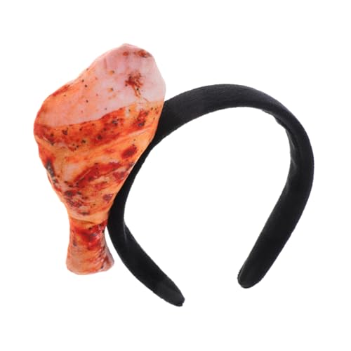 WEKAMOS Lustiges Truthahnbein Stirnband Plüsch Huhn Kostüm Haarreif für Erwachsene Party Cosplay Foto Booth Zubehör Bequem Flauschig und Auffällig für Thanksgiving Geburtstagsfeiern von WEKAMOS