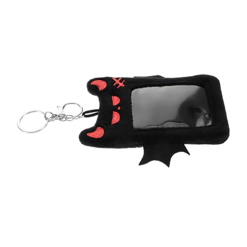 WEKAMOS Plüsch Kartenetui mit Teufelsflügel Schlüsselanhänger Süße Fotokartenhülle für Fans Multifunktionaler Ausweishalter für Schule Reisen und Alltag Tragbarer Kartenschutz von WEKAMOS